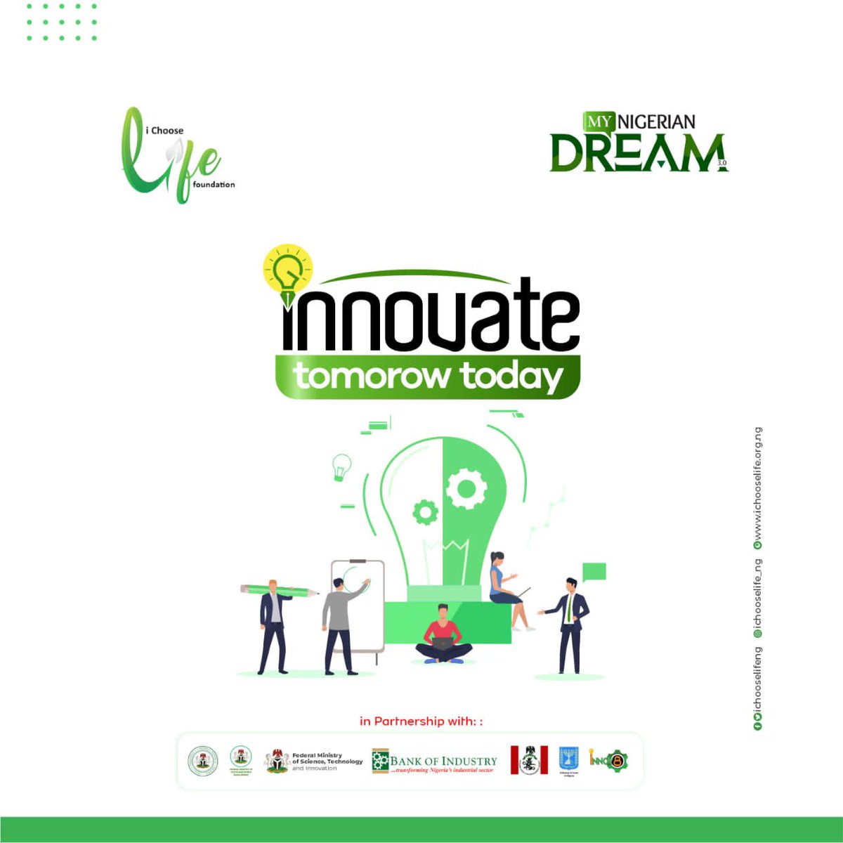 The coordinator of the I Choose Life Foundation is inviting the general online public to #MyNigerianDream 3.0 to carry the conversation on innovating for tomorrow today. To Join the conversation click on the link us02web.zoom.us/meeting/regist… and follow @ichooselifeng, see you there