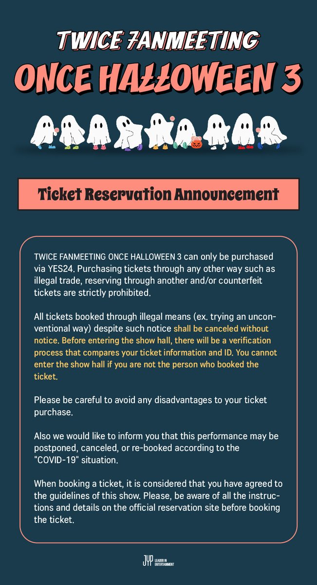 TWICE FANMEETING ONCE HALLOWEEN 3 Tonight(10/26) 8PM KST, Additional Seating Open! - YES24 : bit.ly/3T6UqdZ (PC Only) Please be aware of all the instructions on the official reservation site before booking. #TWICE #트와이스 #TWICE_7TH_ANNIVERSARY #ONCE_HALLOWEEN3