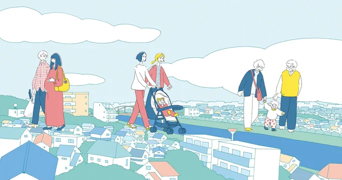 ベネッセの雑誌『たまごクラブ』『ひよこクラブ』が創刊30周年を迎えます その記念企画「30年の子育て物語」のメインビジュアルを描かせていただきました 