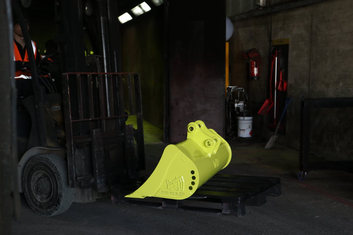Some custom yellow buckets were sprayed yesterday for <a href="/wickhamdiggers/">Wickham Diggers Plant Hire</a> 

Wickham Diggers colour code their buckets to match the size of their excavators so it's easy to identify which buckets go with which machine

Want more info on this service, contact us: sales@rhinox-group.com