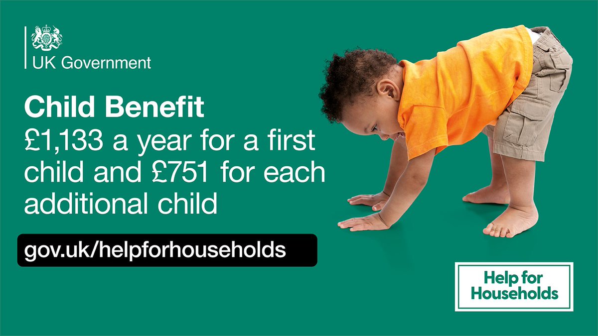 Child Benefit is available to anyone responsible for bringing up children - and there's no cap on the number of children that can be claimed for. Find out more about this and all of the other financial support available to families costoflivingsupport.campaign.gov.uk/help-with-chil…