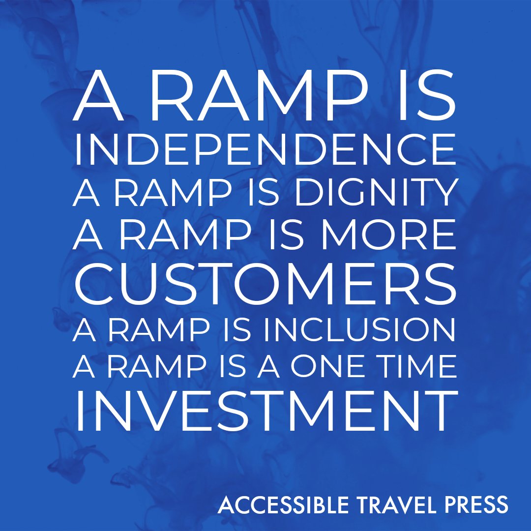 TheAccessibles's tweet photo. A ramp is independence
A ramp is dignity
A ramp is more customers
A ramp is inclusion
A ramp is a one time investment

Ramp up.
#ramp #buggy #stroller #walker #supplier #retail #hotel #restaurant #cafe #wheelchair #dignity #freedom #independence 
#accessibletravelonline https://t.co/QVMRrNvgcy