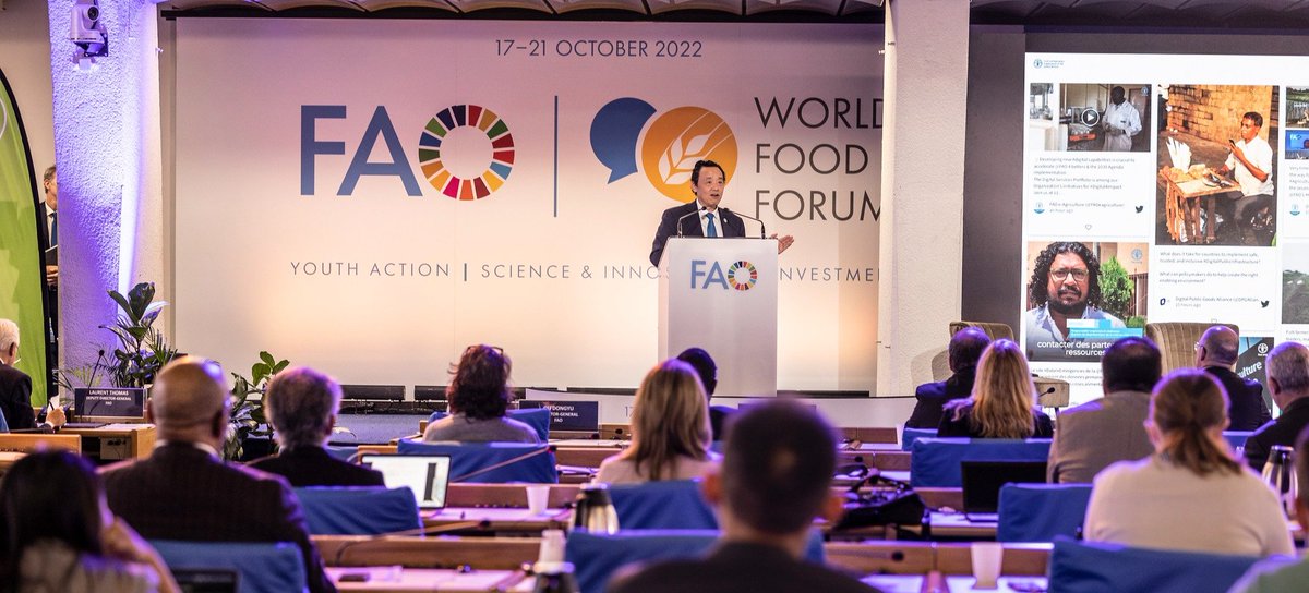 Transforming #agrifood systems through #digital technologies. Rome- 24/10/2022

The <a href="/FAODG/">FAO Director-General QU Dongyu</a> noted that “#Digitalization makes the business fit to the purpose, to the benefit of all..."

Read more⤵️
fao.org/newsroom/detai… 

#D4AG #ICT4Ag