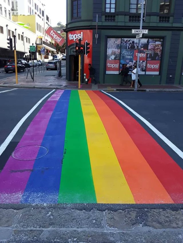 Cape Town is now the proud host of a pedestrian crossing in rainbow colors, for the LGBTQIA+ community. The crossing is also supplemented with a pink strip painted on the sidewalks which serves as a Pink Route to guide visitors through this iconic LGBTQIA+ neighbourhood &amp; beyond.