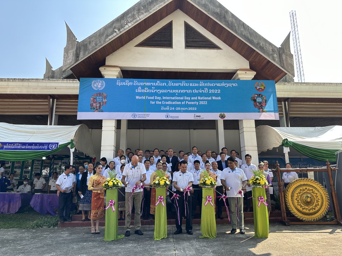 JanDelba's tweet photo. Proud to have joined gov't of #Laos and @FAO in celebrating #WorldFoodDay &amp; #EradicationOfPoverty day as the world is facing growing food insecurities. In 🇱🇦, where 25% of households are already food insecure, vulnerable people esp in remote areas are impacted even worse #SDG2 https://t.co/8mQlmvEFDE