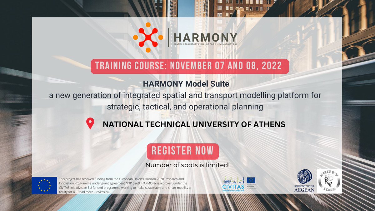 Ready for our next stop #HarmonyMS #Training 📍Athens <a href="/IccsNtua/">ICCS - NTUA</a> 

✍️Don´t forget to register: eventbrite.es/e/439634748367/ 

📆When? November 7 and 8

🎯Who? #students #modellers and #consultants #modellers

<a href="/uaegean/">University Of Aegean</a> @<a href="/KamargianniCcm/">Kamargianni Maria</a>