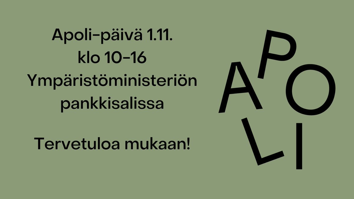 Ensimmäistä Apoli-päivää vietetään ensi tiistaina ympäristöministeriön pankkisalissa! Kestävää arkkitehtuuria käsittelevässä tapahtumassa kuullaan mielenkiintoisia puheenvuoroja ja paneelikeskusteluja. 

katso koko ohjelma ja ilmoittaudu täällä: 
archinfo.fi/artikkelit/apo…