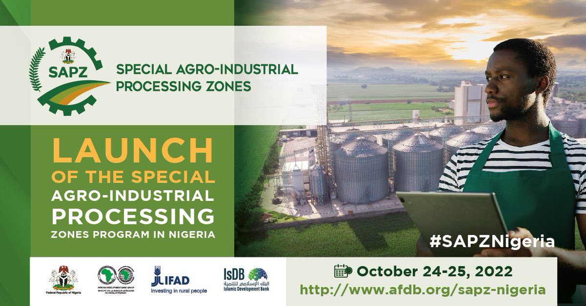 AfDB_Nigeria's tweet photo. Day 1: Join us at the Presidential Launch of Nigeria’s Special Agro-industrial processing Zones #SAPZNigeria happening live in Abuja, Nigeria. 

🎦 WATCH LIVE ⬇️

🔗: https://t.co/a1eTJmA4nC

#️⃣ #SAPZ #FeedAfrica https://t.co/LraOflK6ZG