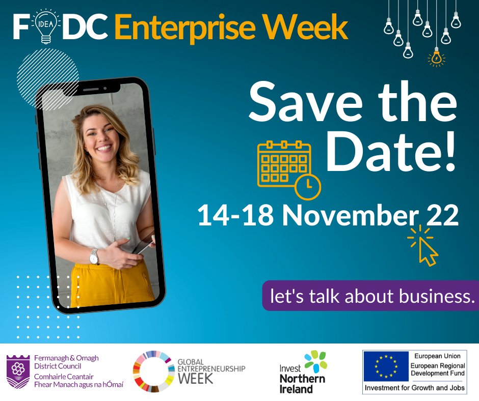 Enterprise Week 2022
Coffee Morning - Thur 17th Nov - Enniskillen Business Centre.
Thinking of starting a new business.. don’t know where to start! drop in for a coffee and chat with one of our Advisors, get free professional advice &amp; support for your new venture.  
See you then!