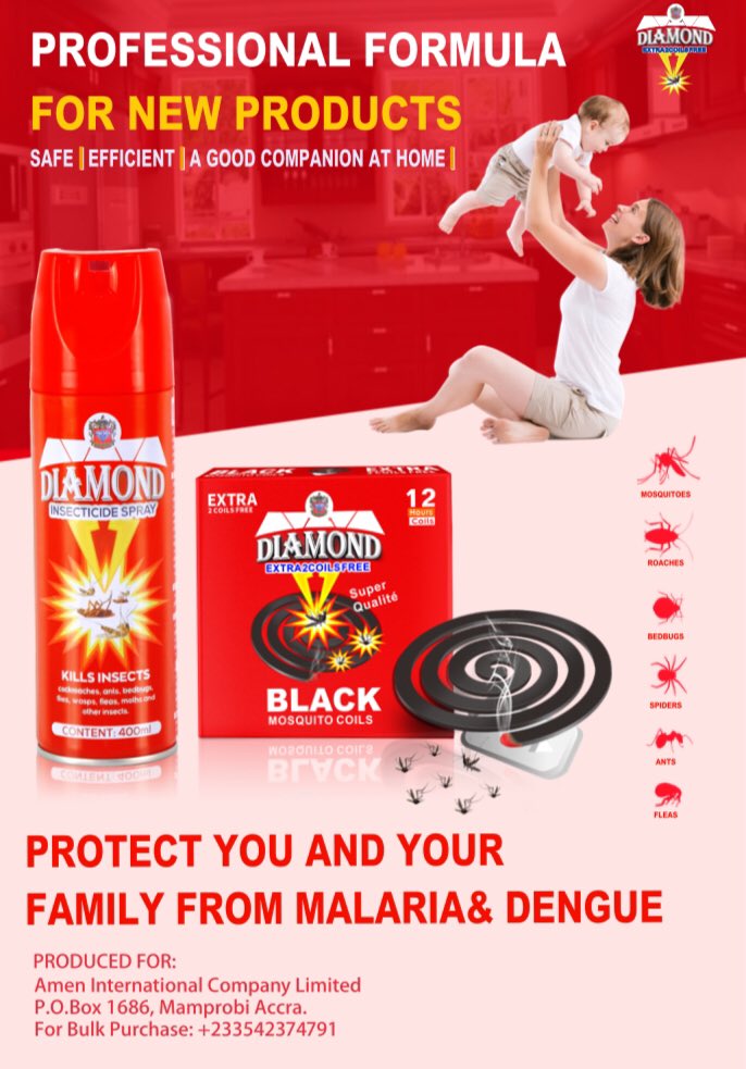 diamondspray_'s tweet photo. 🧯🌬 Professional formula for the new Diamond Insecticide spray and coil.

Safe · Efficient · Good companion at home 

Available at the shop near you.
For bulk purchases, contact 0302944676 / 0542374791

#diamondinsecticide #newproduct #retail #wholesale https://t.co/ZovKwk8UKr