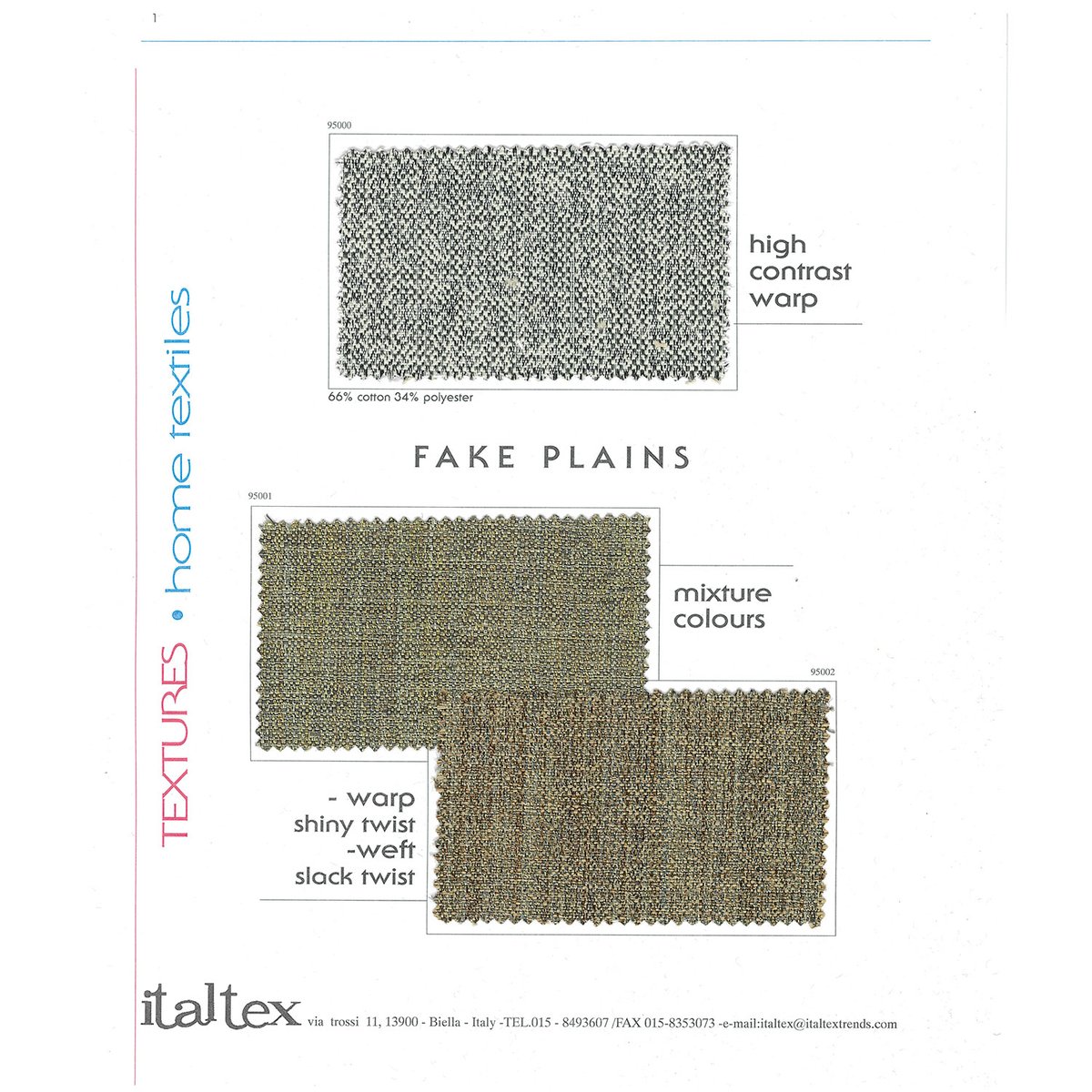 Salt and pepper or mixture color fake plains with shiny twist warp and slack twist weft from the Italtex interiors textile fabric trend book Textures Home Textile historical archives italtextrends.com/collections/hi…  #textile #interiors #homedecor #vintage #textiledesig