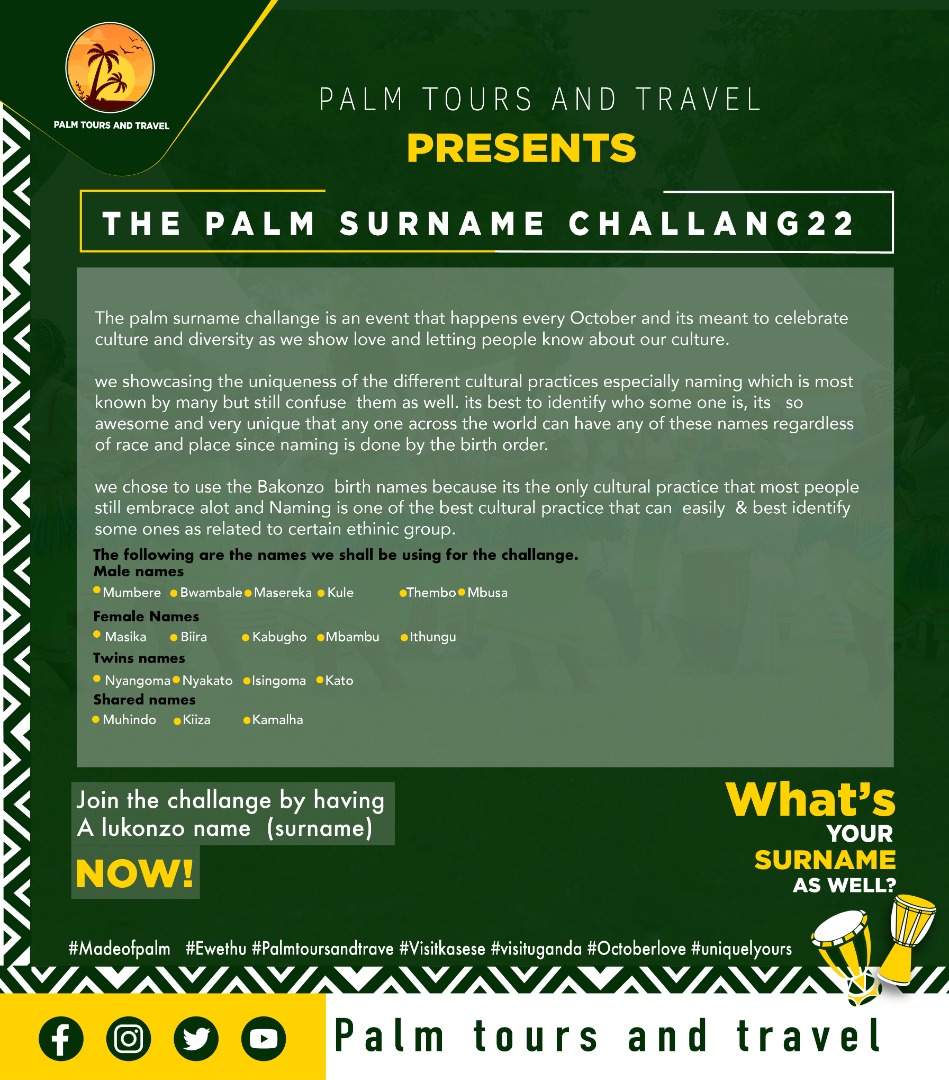 Fredmuthegheki's tweet photo. The Bakonzo surname challenge  and celebration. Join the challenge
#omukonzo #palmtoursandtravel
#VisitKasese https://t.co/4gFaWG39AK