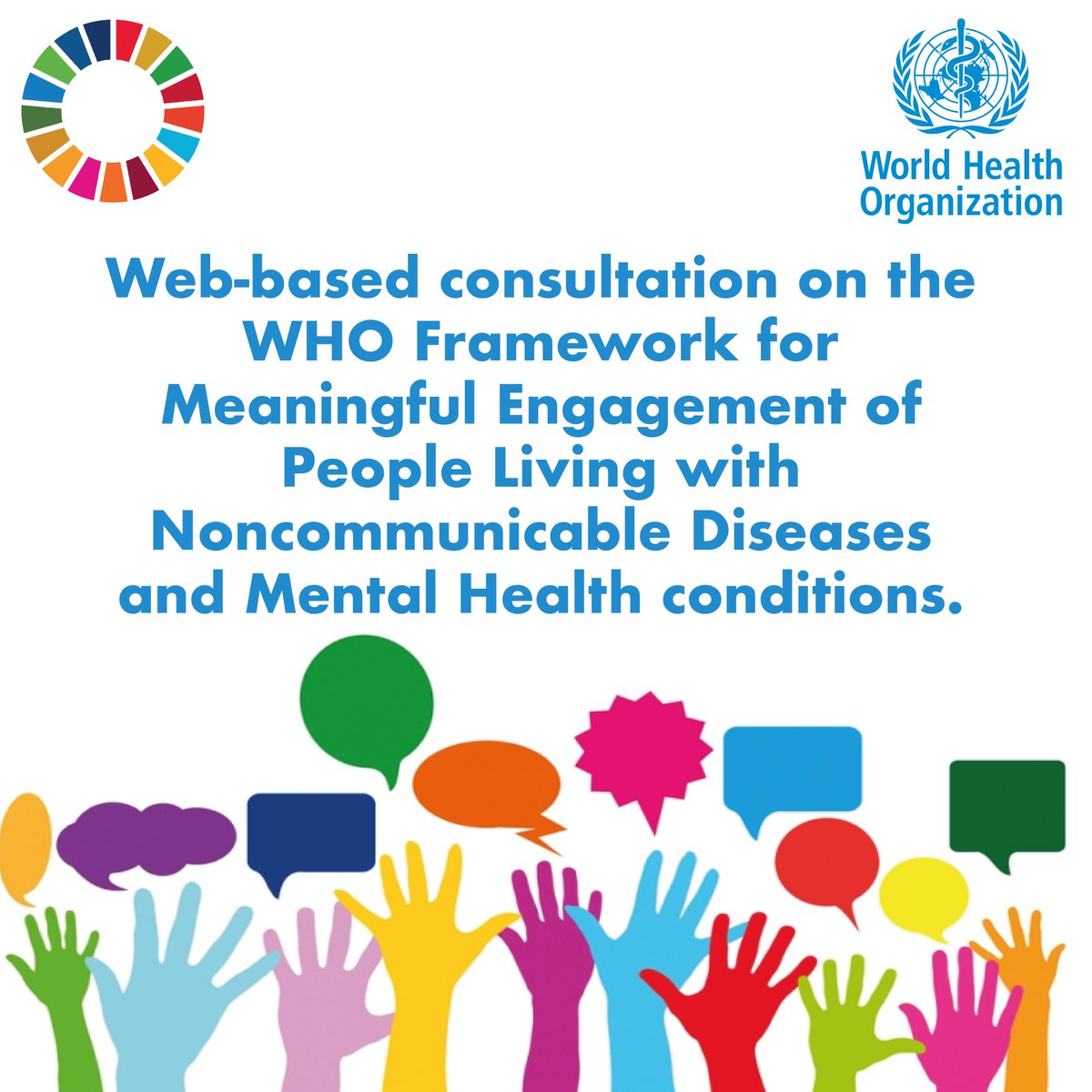 Get involved! The web-based consultation on the Zero Draft of the @WHO Framework for Meaningful Engagement with People Living with #NCDs and #MentalHealth conditions is now open 👇 ⏰ Deadline to comment: 14/11 who.int/news-room/arti…