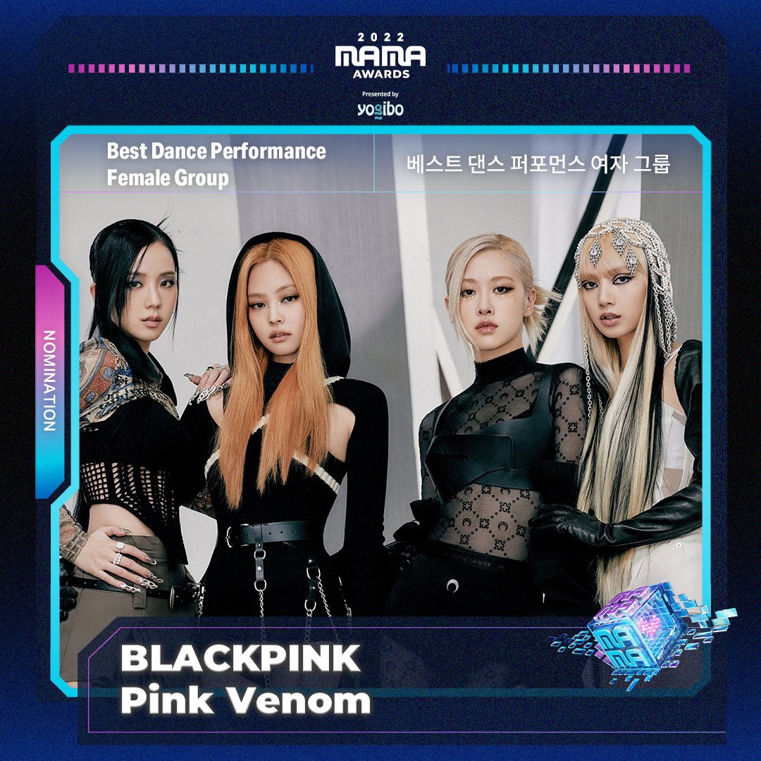BBU_USA's tweet photo. #BLACKPINK nomination at the 2022 MAMA AWARDS sa far:

- Best Female Group
- Best Dance Performance - Female Group
- Worldwide Fans’ Choice 

VOTE BLACKPINKonMAMA 
#2022MAMA @BLACKPINK https://t.co/9DhJqK6p2X
