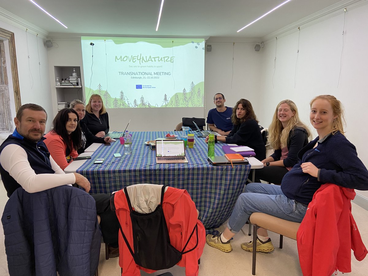 EngsoYouth's tweet photo. We had an awesome weekend in Edinburgh with @EUErasmusPlus #Move4Nature project partners;
✒️Planned the workflow;
🌄 Went for a hike;
♻️Did a trail #CleanUp.

#ENGSOyouth will lead the creation of the guidelines on how to do #sport while championing the environmental protection. https://t.co/aEwB1fDGO6