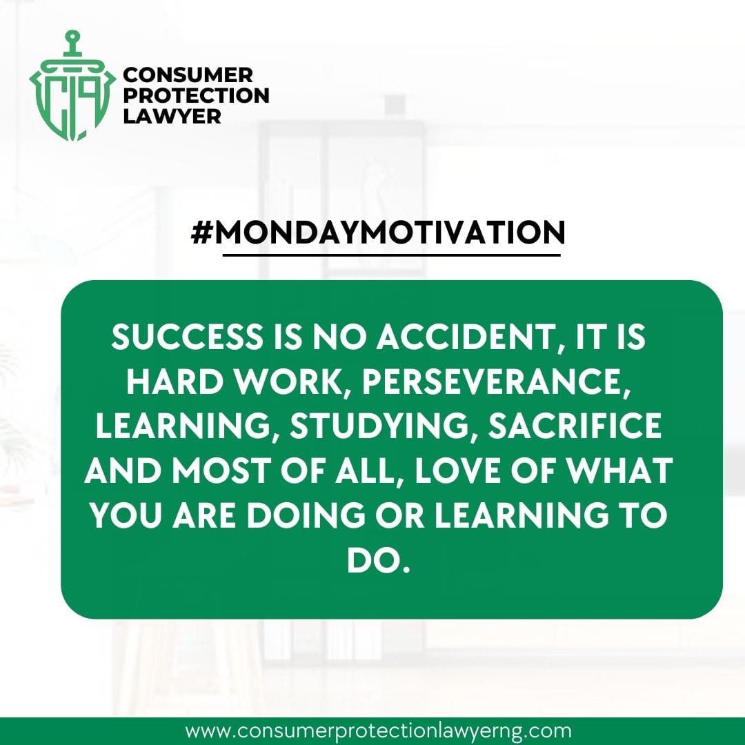cplawyernig's tweet photo. #mondaymotivation
Success is no accident.
Love what you are doing or learning to do.
#success #preparation #perseverance #hardwork #cplawyernig https://t.co/NUEDsBQUVK