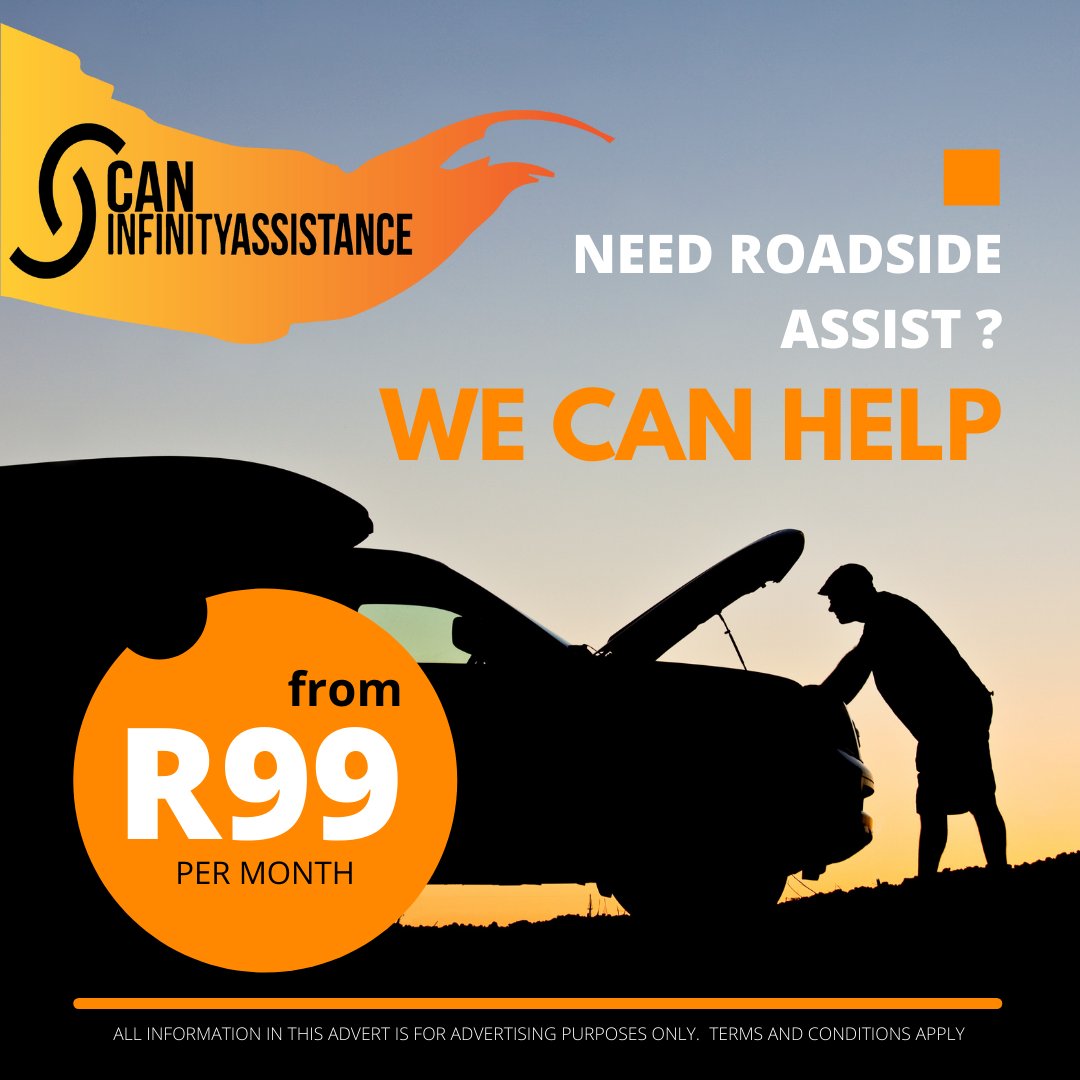 Can_Infinity's tweet image. From only R99pm you get:
Accident Assist
Roadside Assist
Medical Assist
Additional Services
Call 011 801 0001 or Whatsapp 082 475 4323 for benefits that save lives