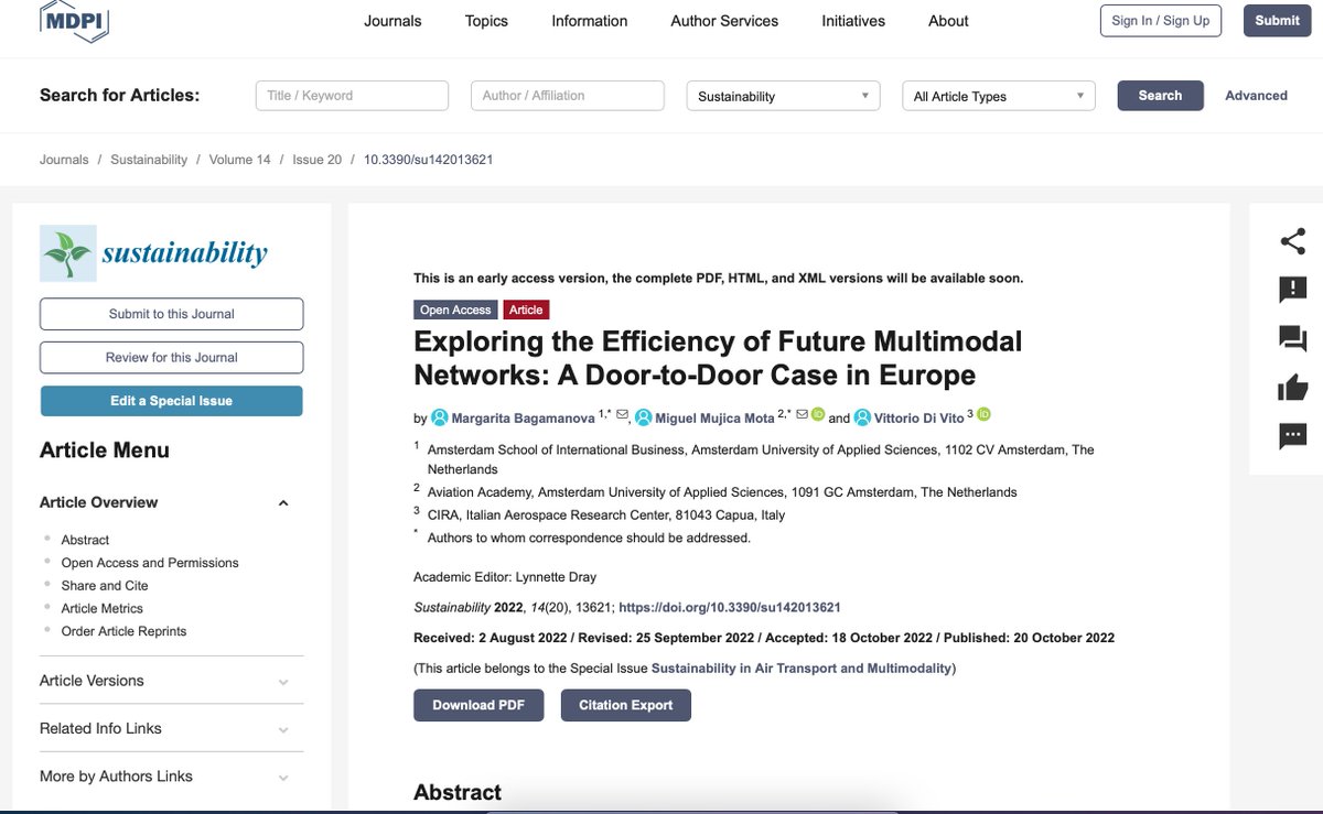 XTeamd2d's tweet photo. [#dissemination] Very good news! Another article from the X-TEAM D2D project is available and published on our @MDPIOpenAccess  special issue! 
Read it 👉 https://t.co/dl9Xa9gFSm
@SESAR_JU @HorizonEU @EngageKTN 
#multimodality #future https://t.co/2fI0KQxru8