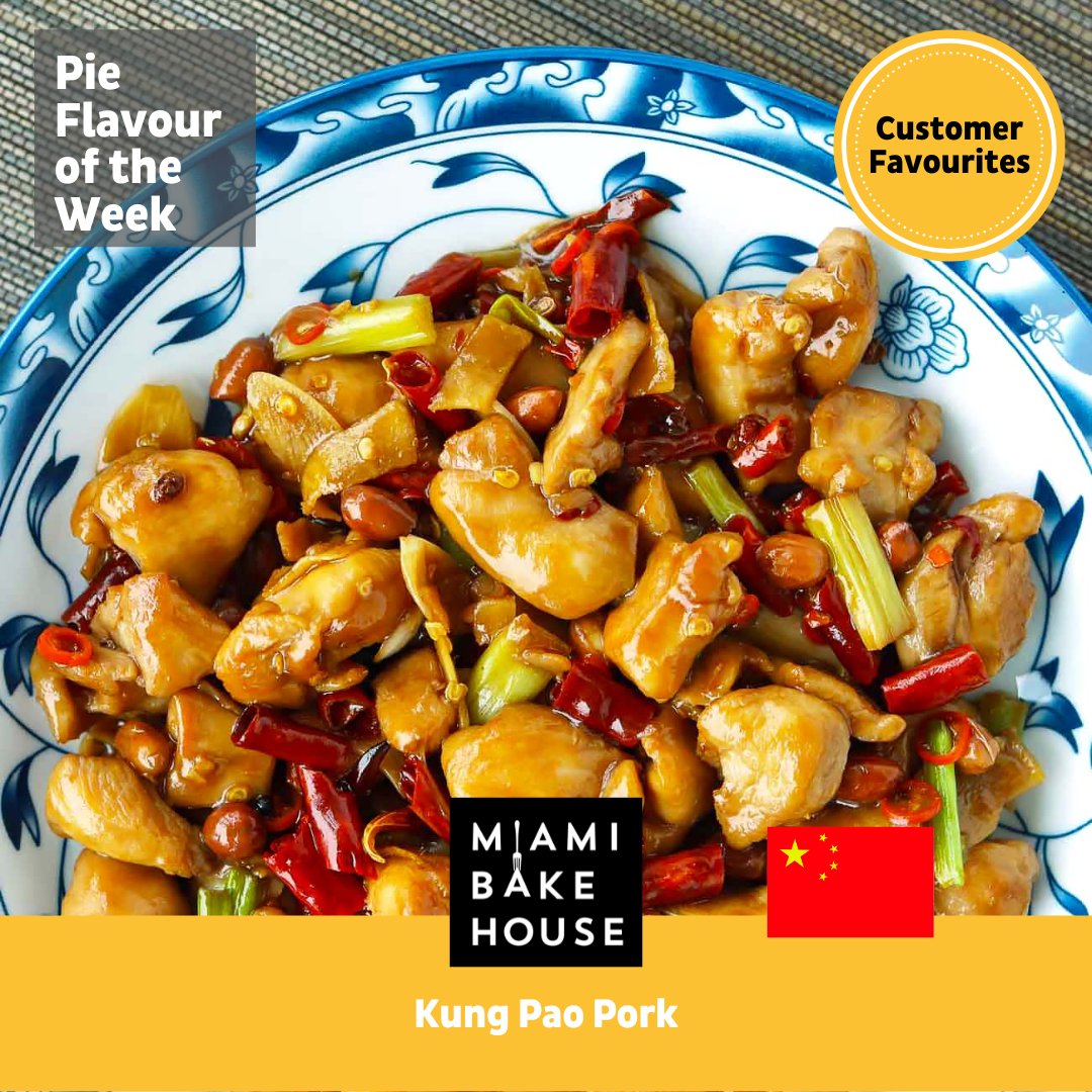 MiamiBakehouse's tweet photo. This week's Pie of the Week flavour, Kung Pao Pork, is made with local WA pork diced and marinated in garlic, chilli, and soy sauce. 

Wrapped in our signature flaky pastry and available at all Miami Bakehouse cafés until Monday 31 October.
https://t.co/KcexoILaAu https://t.co/EE4oL0u0uw
