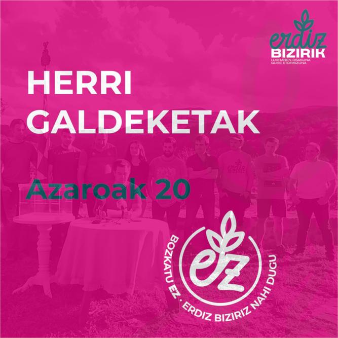 ErdizBizirik's tweet photo. Baztango herri guztietan, salbu Almandozen, herri galdeketak antolatu dituzte azaroaren 20rako. Galdera hau planteatuko zaigu: "Erdizko bazkaleku komunalaren okupazioa Magnari baimentzearen alde zaude herritarrak kontsultatu gabe?". Guk argi dugu: ez. Gure lurrak, gure erabakiak. https://t.co/Gx3oS1fxf9