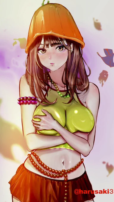 秋のイラスト描きました...もし良かったらこのイラストのタイトルをつけてみませんか!シリアス、オモシロ、お色気でも何でもいいです!!     ワク(*'∇'*)ワクよろしくお願いします #イラスト  #秋   #この作品にタイトルをつけて         タップしてね 