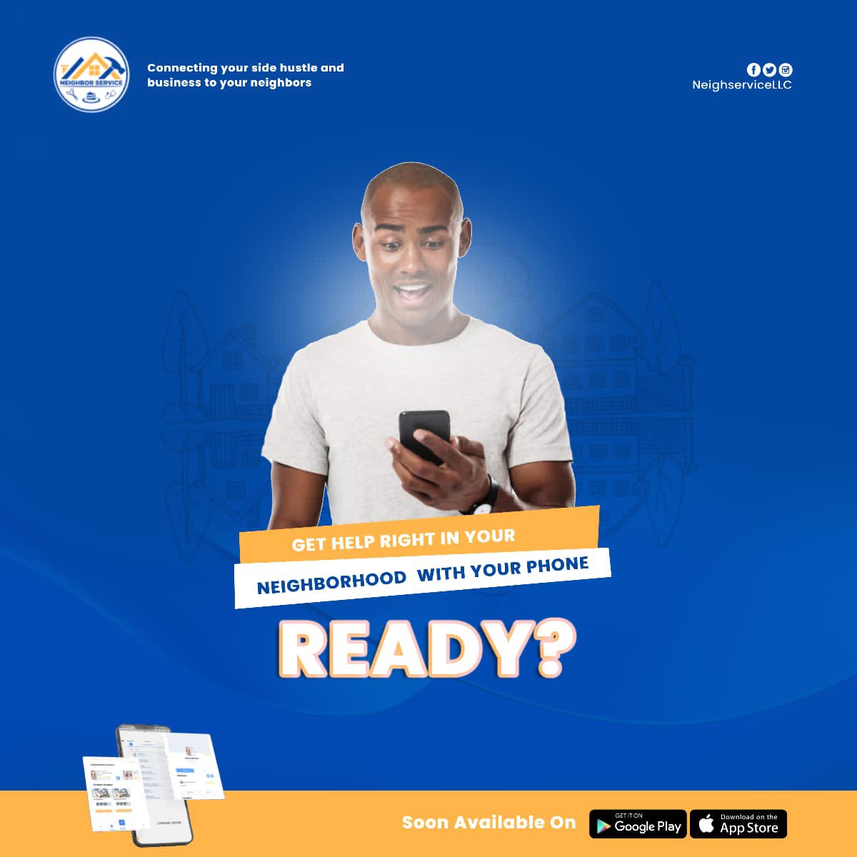 NeighserviceLLC's tweet photo. We can't even begin to tell you how excited we are to see you get all the support you need from your neighborhood.
The #NeighborServiceApp will soon be available for downloads. Watch out! 
Happy New Week!

#NeighborSupport
#Monday
Accra https://t.co/Ii9hPmCeYg