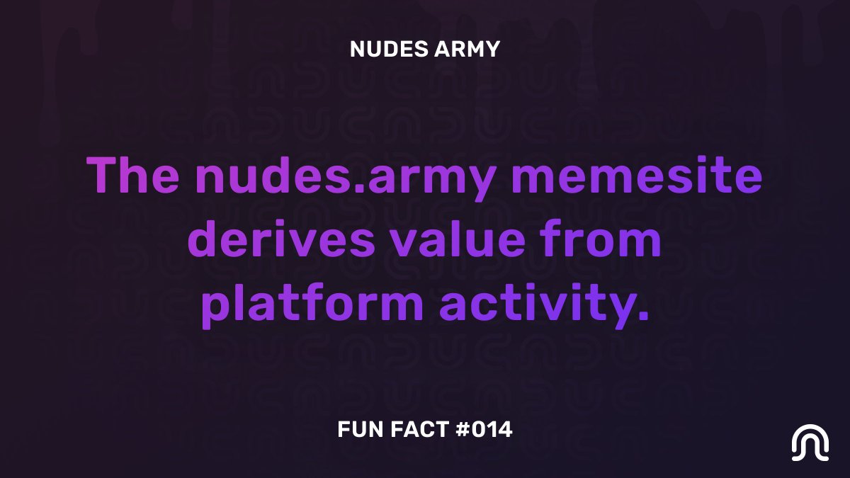 sendnudescoin's tweet photo. Nudes Army Fun Fact #014
https://t.co/k903CdPC2b

#NudesArmy $NUDES $NEO #Meme #MemeCoin #MemeToEarn #NFT #Crypto #CryptoCurrency #Blockchain #Facts https://t.co/XDqXuMmOzj