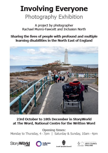 InclusionNorth's tweet photo. Involving Everyone Photography exhibition by Photographer @rmunrofawcett opened yesterday @TheWord_UK in South Shields @InclusionNorth partnered with Rachael on this photo project to share the lives of people with #profoundandmultiplelearningdisabilities https://t.co/XMzNe6RakW https://t.co/aIdZnyUBL3