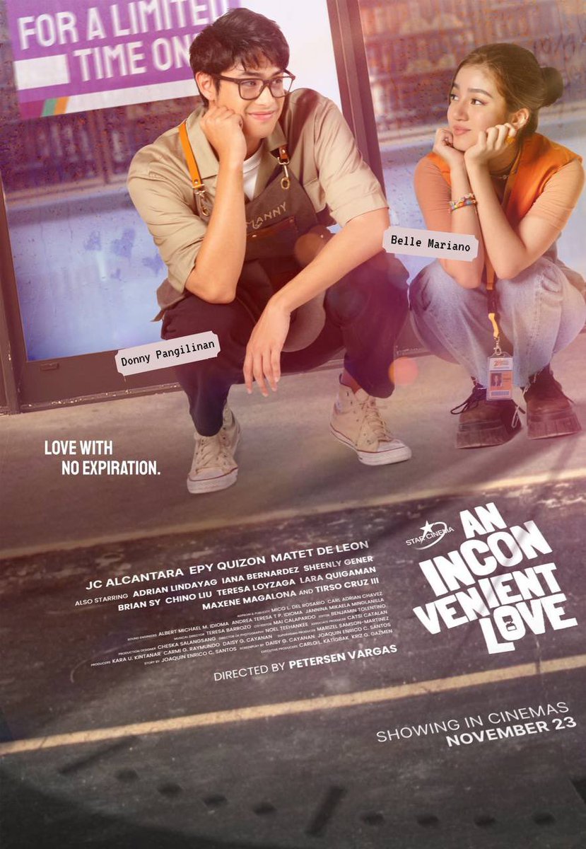 adrianlindayag's tweet photo. ETO NA NGA… YUNG PANGALAN KO NASA STAR CINEMA POSTER !!! dati minamanifest ko lang, ngayon totoo na. sabi ko noon magiging best friend ako ng leading lady ng isang bonggang Kapamilya love team sa isang pelikula ng @StarCinema READY KANA BA MANGISAY #AILNov23 #StarCinemaIsBack 💫 https://t.co/mYvAgJpWWJ
