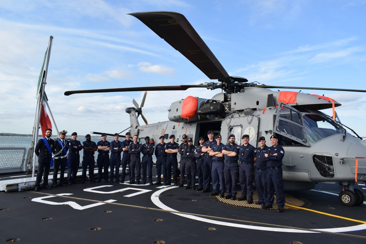 COMUKCSG's tweet photo. Rounding off a week of activities with our friends and partners @ItalianNavy 🇮🇹

Great to have #ITSAndreaDoria in Portsmouth, to visit their fantastic ship and discuss future joint opportunities. #CSG22 https://t.co/ug9hUbH57M