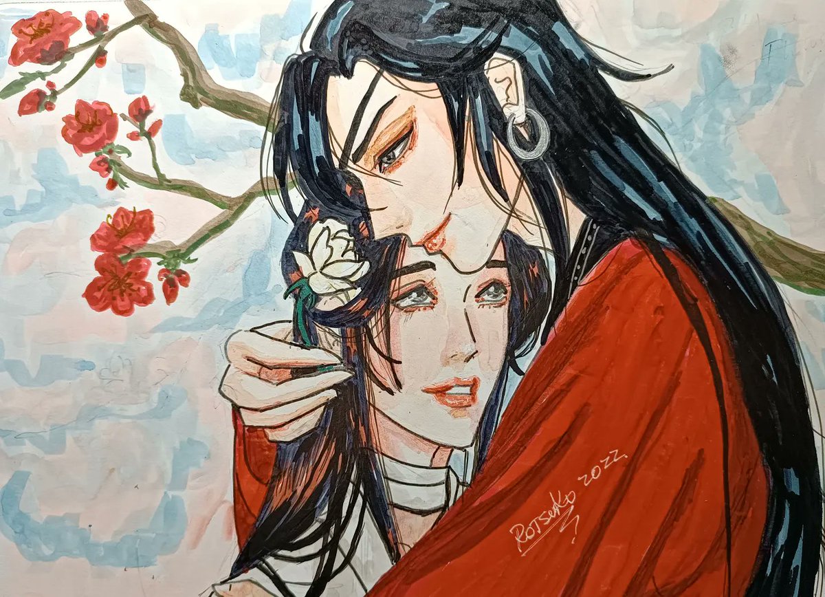 Rotsuko1's tweet photo. #mxtxtober22 día 24 #flowers
#tgcf #TGCF #heavenofficialsblessingfanart #heavenofficialsblessing #labendiciondeloficialdelcielo #xueyutanhua #huacheng #sanlang #xielian #taizidianxiaxielian #taizidianxia #天官赐福 #MXTXtober2022 #fanart #ladyrotsuko #markerdraw #hualian https://t.co/ThmToCPMTt