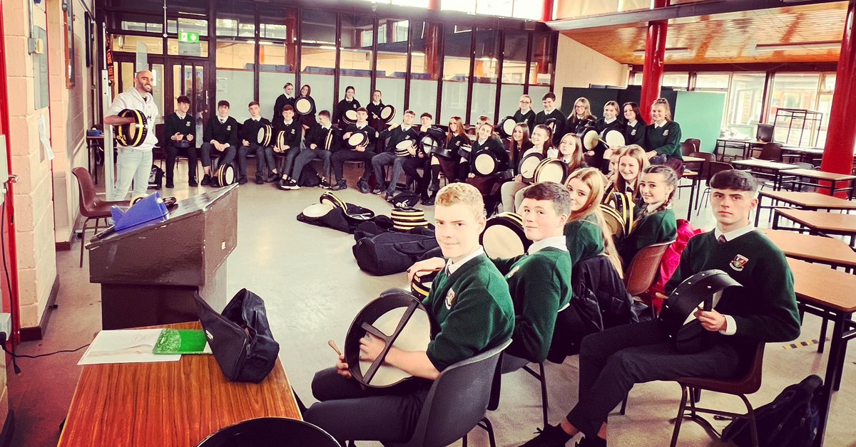 TheBodhranBuzz's tweet photo. Really enjoying working with the TYโs in Colรกiste Chilliain. I canโt wait to see what this gang will be able to do by the end of the school year! #thebodhranbuzz #secondaryschool #dublin https://t.co/t4alvLdyUY