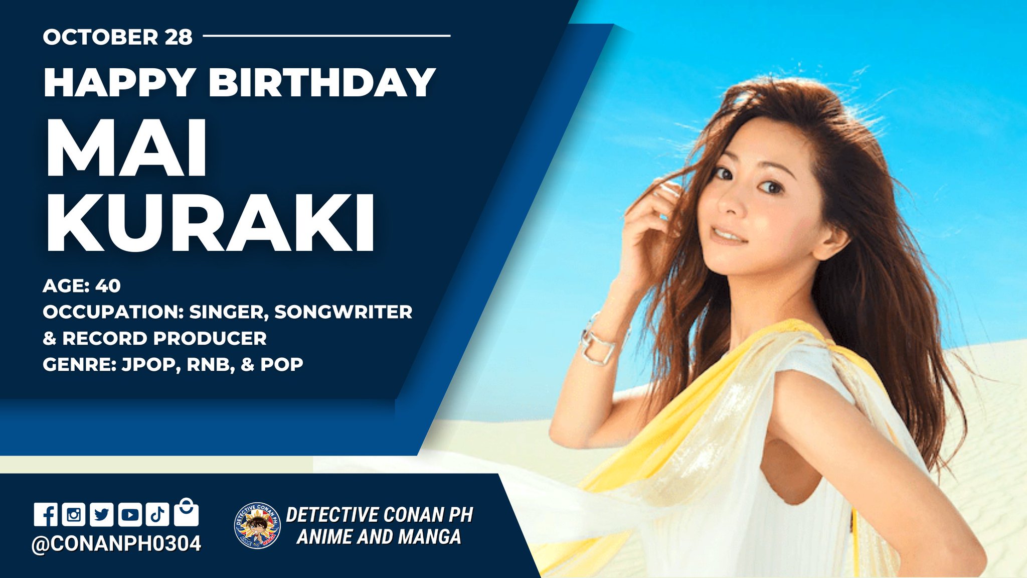 Happy Birthday to Queen of Detectivr Conan theme songs - Mai Kuraki!  