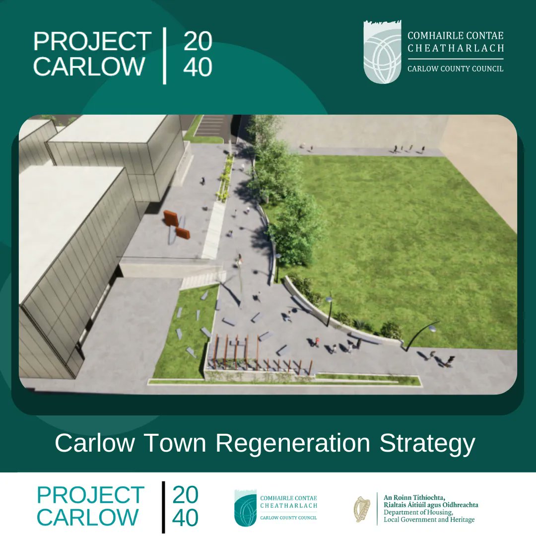 Carlow2040's tweet photo. Improving the quality &amp; enhancing the accessibility to public open spaces in Carlow Town will result in multiple benefits, including health &amp; wellbeing as well as sustainable transport, biodiversity &amp; recreation. 
Find strategy details at https://t.co/a8JYCA8fx8 
#Carlow2040 https://t.co/jdrISSefhG