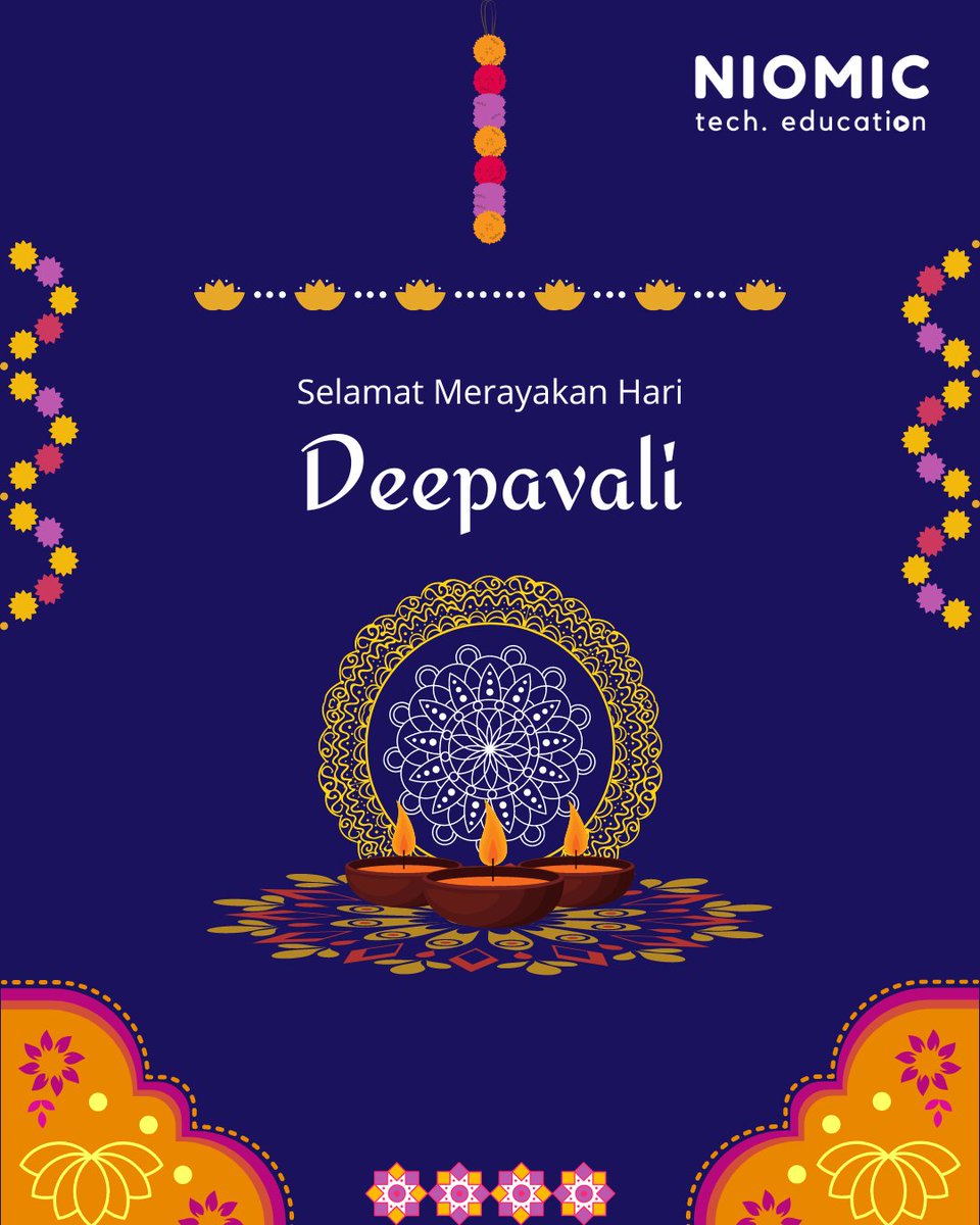 niomicID's tweet photo. Happy Deepavali! 2022 β¨
.
.
.
#niomic #belajarprogramming #cerdaskangenerasibangsa #programmerindonesia #tech #technology #programming #Diwali #deepavali https://t.co/Ev1ml47O5S