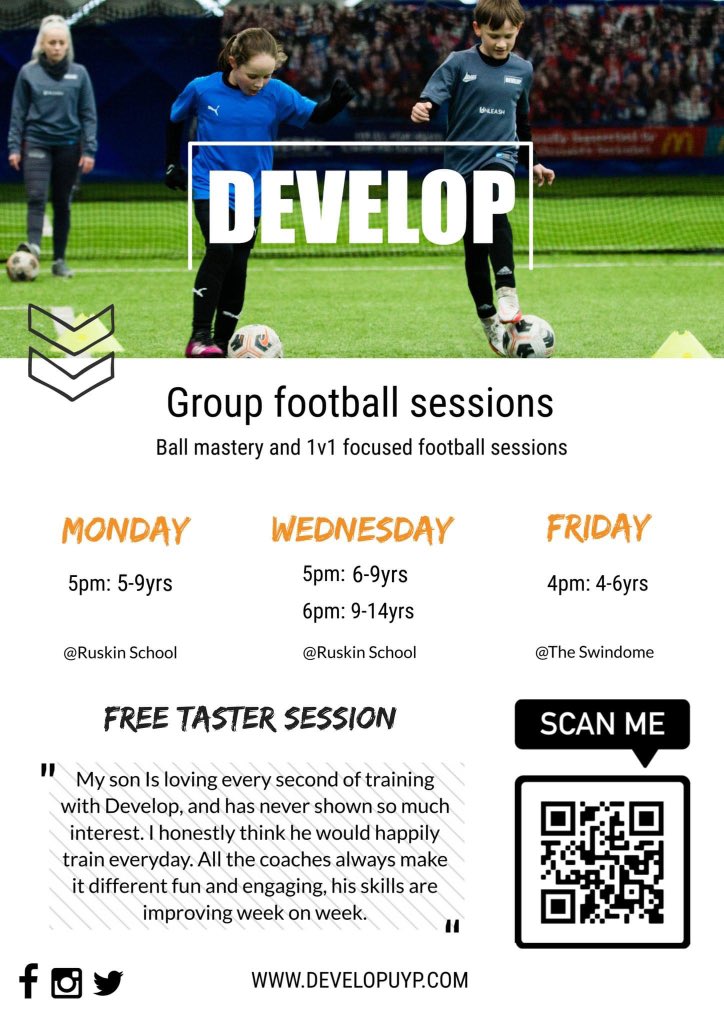 DevelopUyp's tweet image. *REMINDER*

There are NO group sessions running this week over half term. 

We will be returning to sessions from W/C 31st and offering FREE taster sessions on our Wednesday &amp;amp; Friday sessions. Please get in contact to secure your place. 

#developfc #UnleashYourPotential