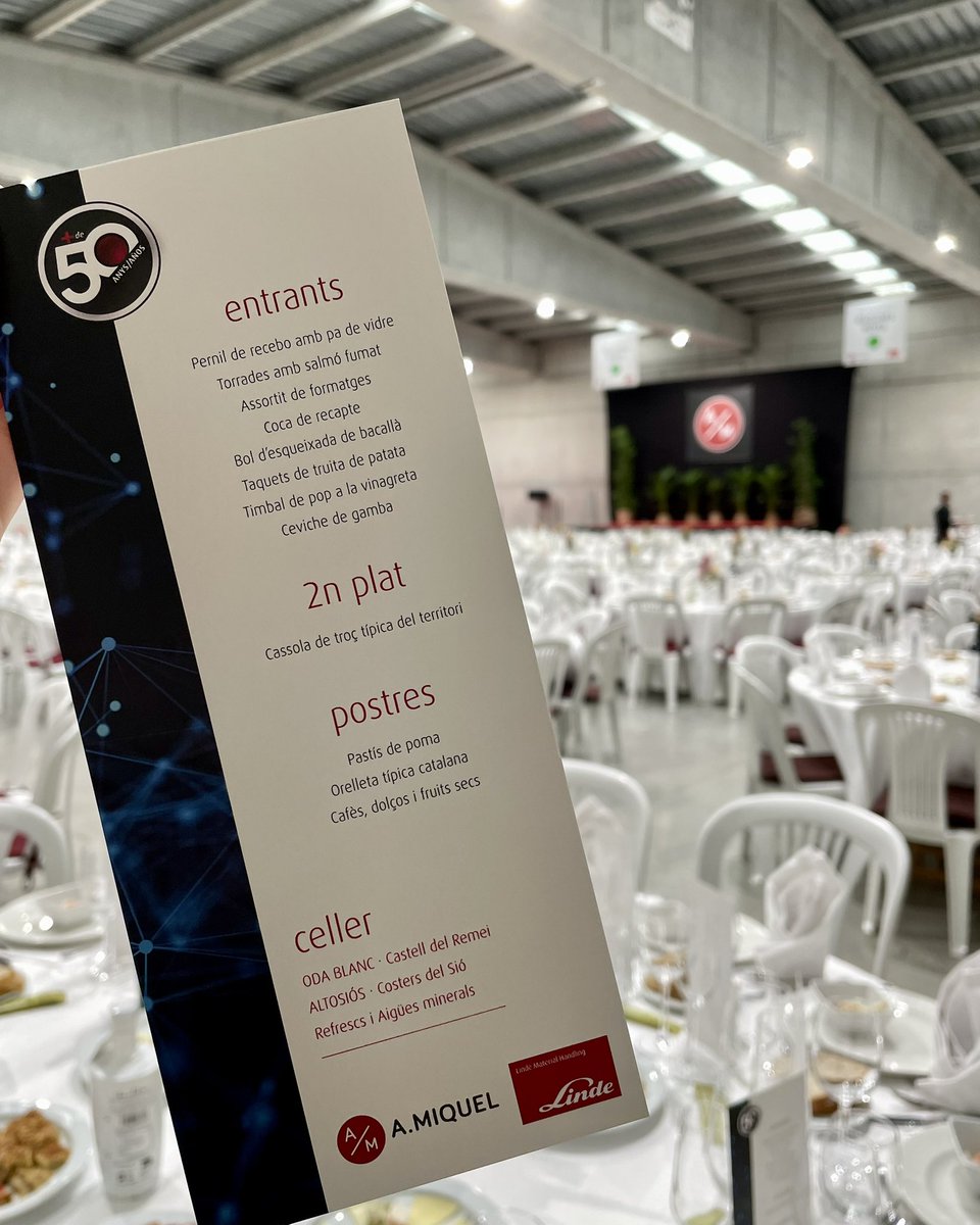 Banquet per la celebració dels + de 50 anys de l'empresa <a href="/amiquellinde/">A. Miquel</a> a #Sidamon.
Un dinar per a les més de 500 persones que han intervingut en la companyia. Encantats de formar part d'aquest dia amb la nostra gastronomia🙌
#Banquet #Gastronomia #Amiquel #Resquitx