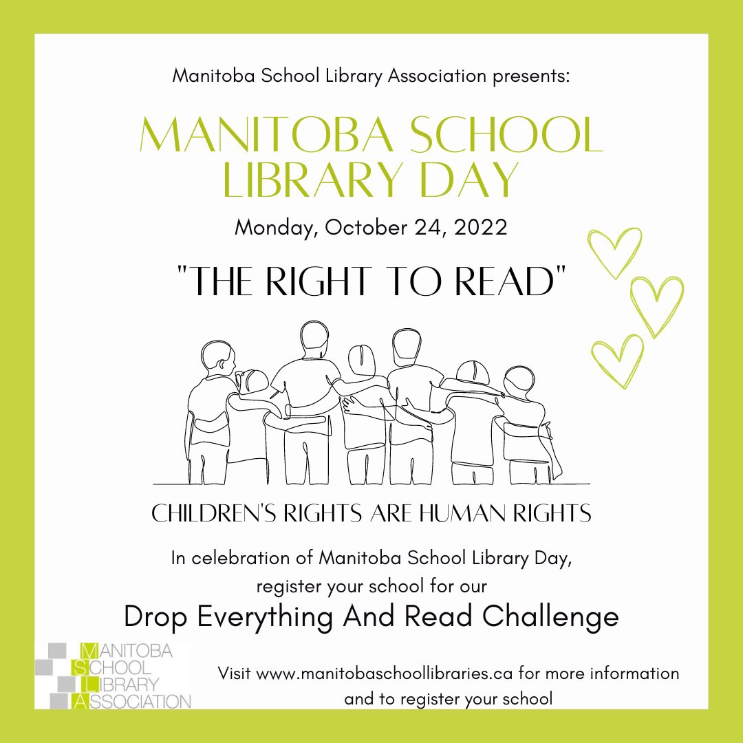 Today is Canadian/Manitoba School Library Day! 🙌🏼 A day to recognize and celebrate the influence of a well-staffed, well-funded school library. 

Be sure to share the amazing things that are happening in your library learning commons!
#CSLD2022 ❤️📚❤️