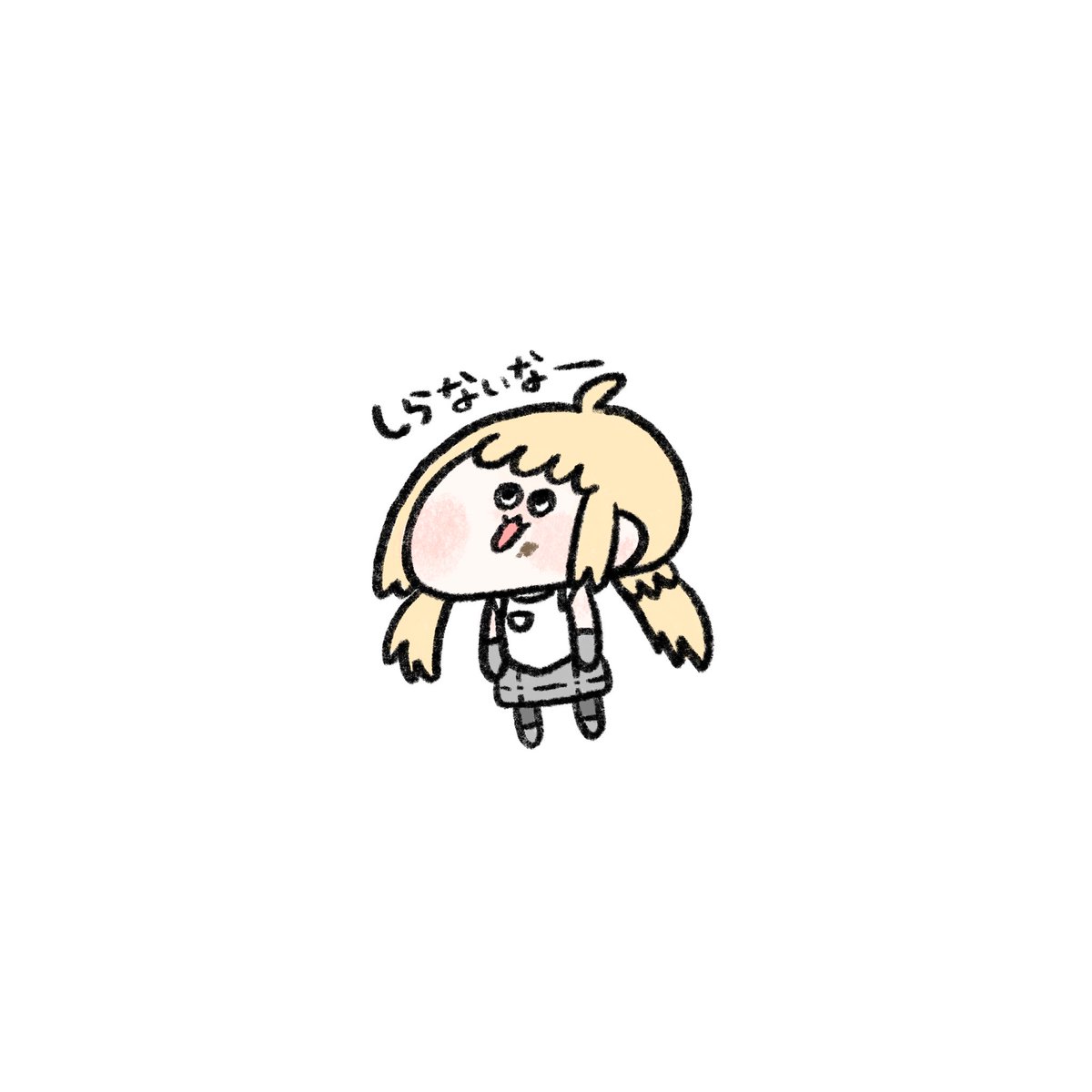 1girl blonde hair twintails solo white background simple background chibi  illustration images