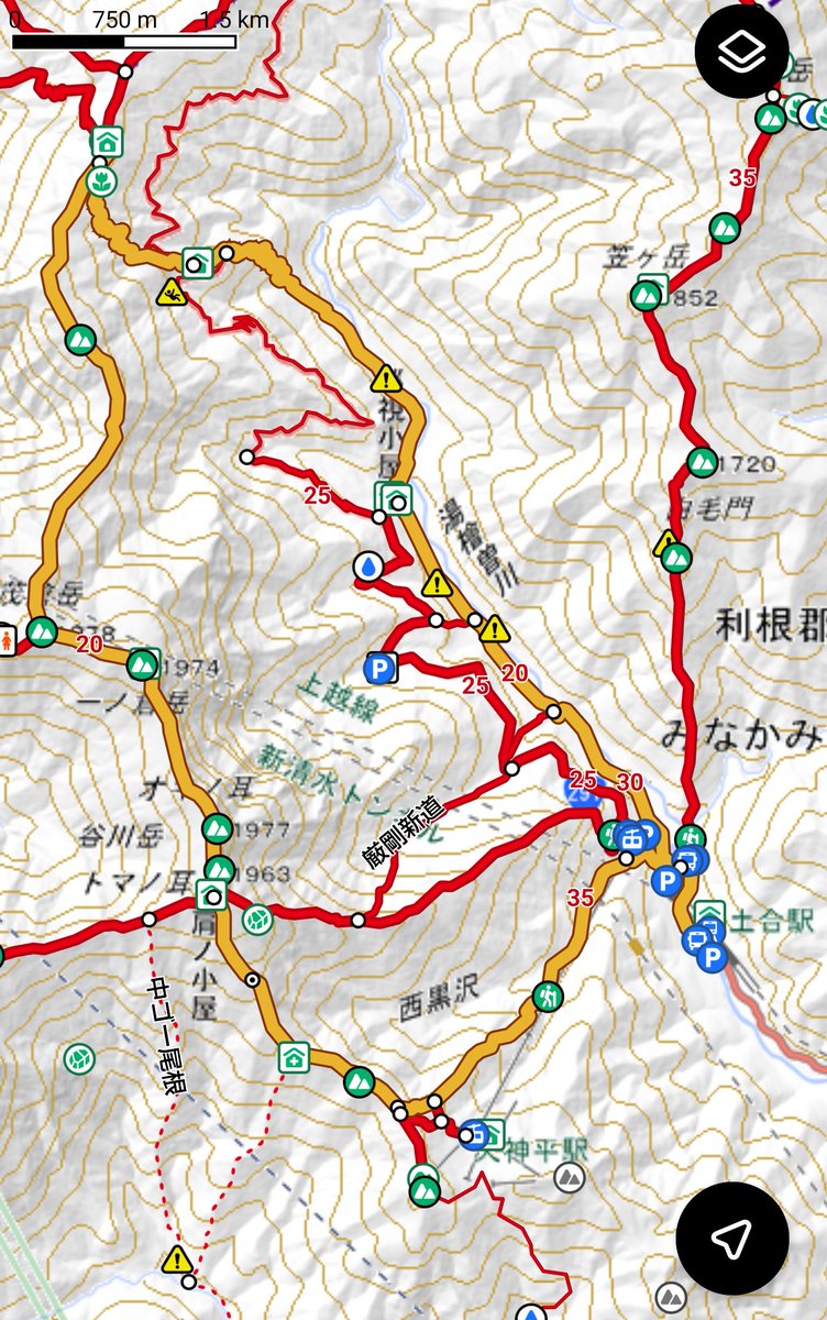 「谷川岳…というか谷川連峰はこんな感じでした。1日目:湯檜曽川沿いに登って蓬ヒュッ」|時止ざまおのイラスト