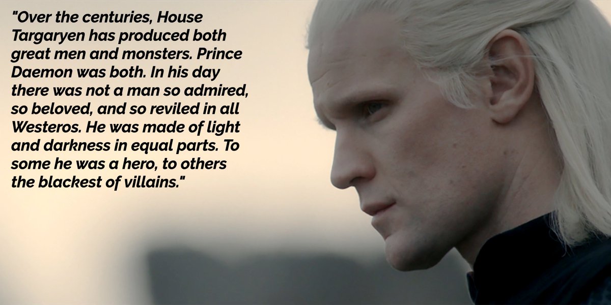 daemyraxes's tweet photo. Writers are so taken aback by the love Daemon gets, cuz they write him to commit shts that didn't even happen in the book, then try so hard to hide his soft sides, while meowifying almost every other character. That sht backfired aint it?

#HouseOfTheDragon #HOTD https://t.co/hk1bPFKDJH