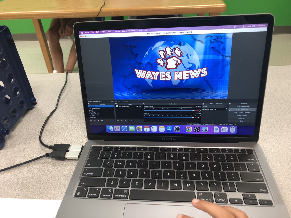 MoniqueStLouis2's tweet photo. Students learning how to use OBS, Open Broadcaster Software, and our YouTube channel to run our daily morning school news. @tosha_haskins https://t.co/nE9YfnyIGn
