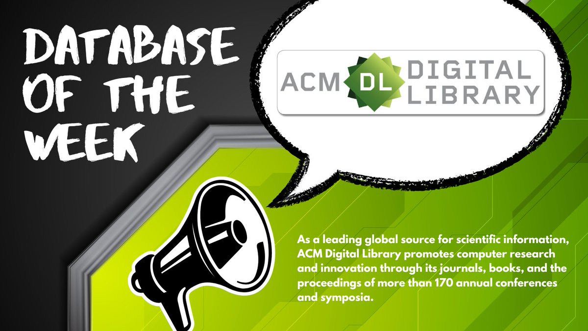 UWCLibrary's tweet photo. The @UWCLibrary provides access to a multitude of databases to aid you in your studies. This week we are featuring the ACM Digital Library. To access it, go to ⤵️: https://t.co/qLdjaDeUN1
@ACMDL #UWCLibraries #AcademicDatabases https://t.co/gXZ8byq1zX