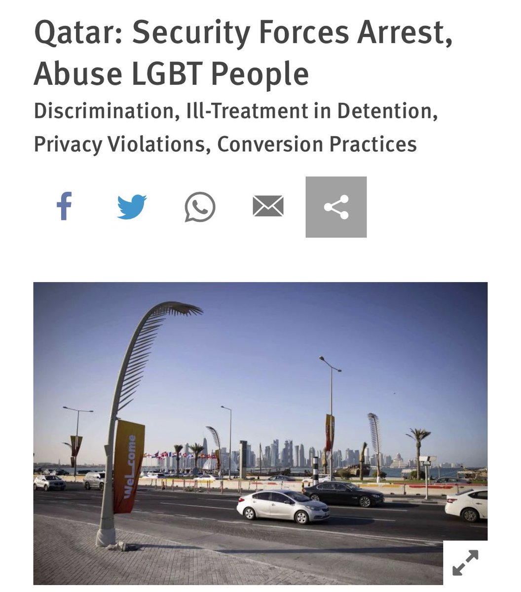 Read important new Human Rights Watch reporting on #LGBT rights abuses in #Qatar, documenting how—with the #Qatar2022 @FIFAcom #WorldCup only weeks away—Qatari security forces detained+abused LGBT people; @HRW’s @Rasha__Younes: hrw.org/news/2022/10/2…