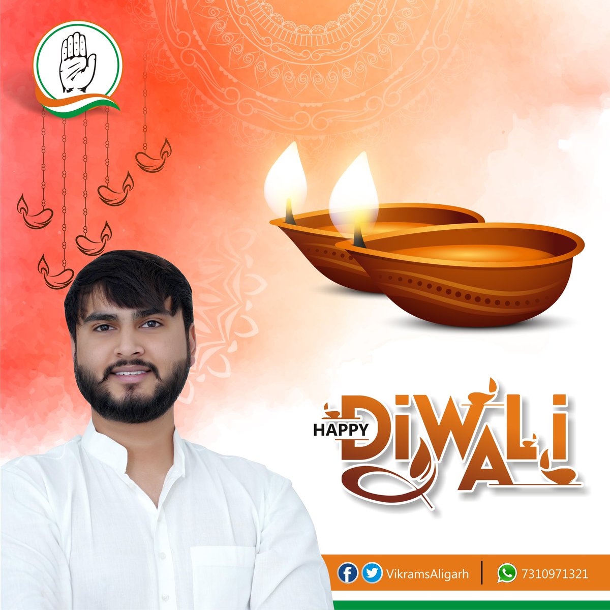 VikramsAligarh's tweet photo. सुख, वैभव और सफलता के दीप आपके जीवन को रोशन करें, भगवान गणेश और देवी लक्ष्मी का आशीर्वाद आने वाले वर्ष में आपके जीवन में नई आशा और अनन्त आनंद फैलाए। आप सभी को दीपावली की हार्दिक शुभकामनाएं। #HappyDeepavali #AligarhSankalpSeSamriddhi https://t.co/nY7fuU0NlQ