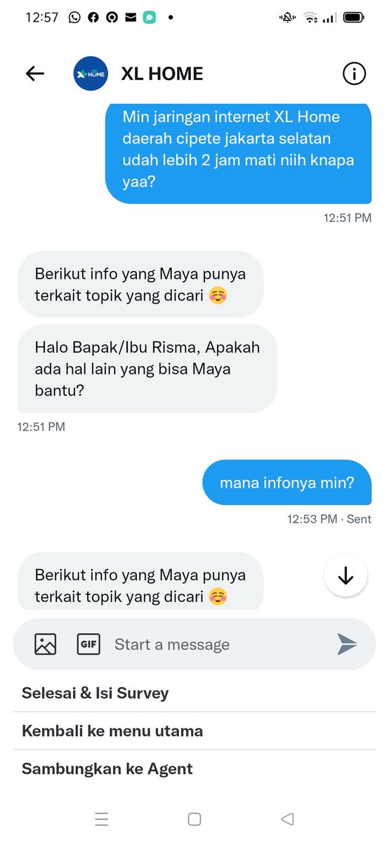 Rismeh's tweet photo. @xlhomeid @dikapramantya saya juga udah DM tapi gak menjawab solusi masalahnya apa https://t.co/oe6EhaXzuU