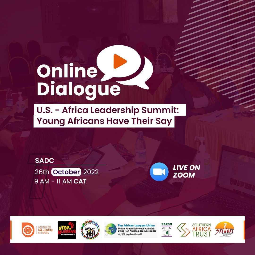Youth_TJN's tweet photo. We are working with @SAYoF_SADC, @SapsnU @SAYWHATOrg and other partners under the @StopIFF campaign to raise awareness on the financing challenges confronting Africa and why global financial systems must be reformed.

Join us for an online Dialogue happening on 26/10 at 9AM SAT⏰ https://t.co/BglBVpXi0e