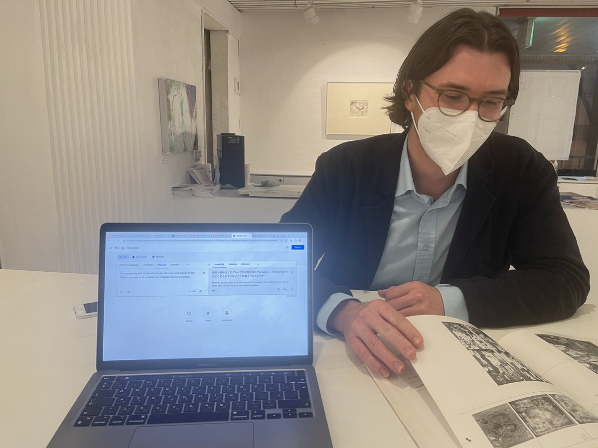 It is surprising that the Kyushu-Ha are not more  known in the West as group such as Mono-Ha and Gutai are very famous
先月はアメリカ、今月はイギリスから研究者がわざわざ九州派を調査に来てくれました。