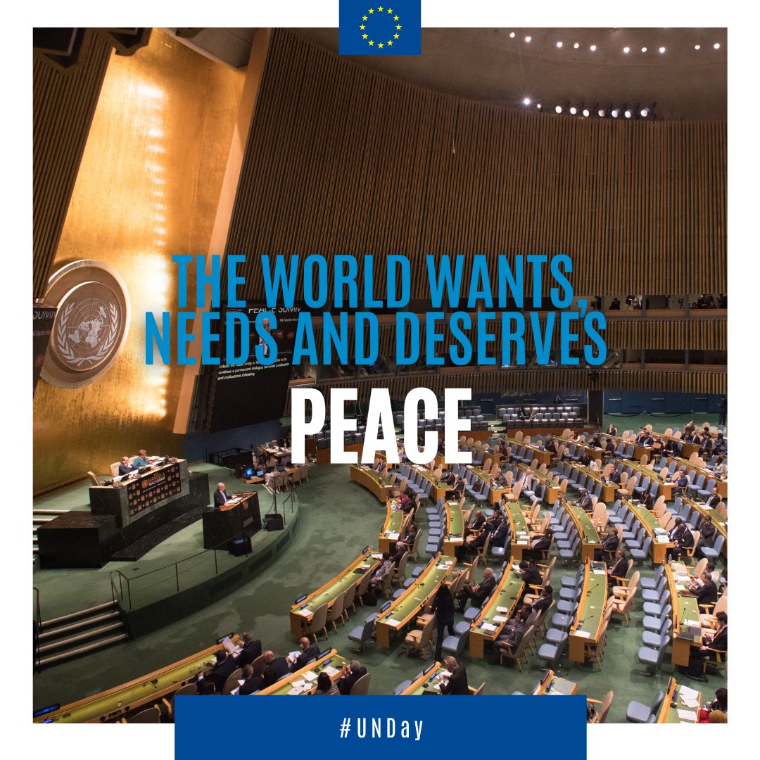 eu_eeas's tweet photo. Peace, security, human rights, clean environment, sustainable development, health. The EU and the UN are natural partners, working together in more than 170 countries. And the world needs this partnership more than ever. #UNDay https://t.co/gzpCpuzgl4 https://t.co/mKT92guk6w