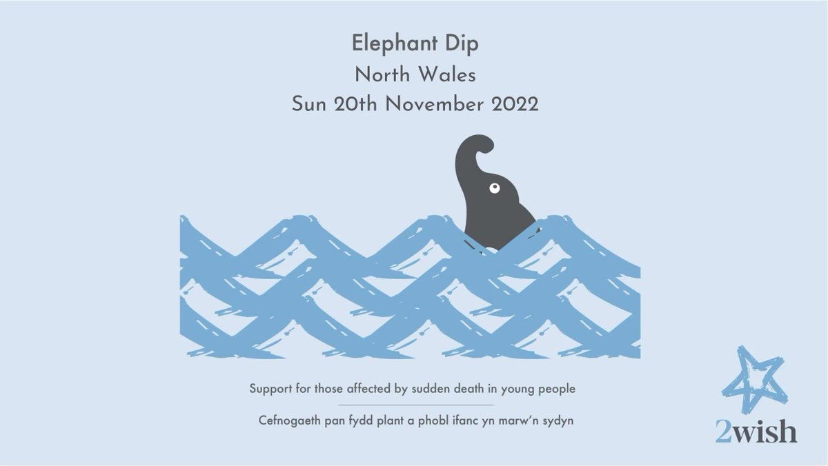 Special Announcement! We're so excited to announce that our much-loved Elephant Dip is coming to North Wales! Join us on Sun 20th November for a bracing dip in the sea, all in the name of charity. Get your tickets here... ow.ly/M71850Lhurm